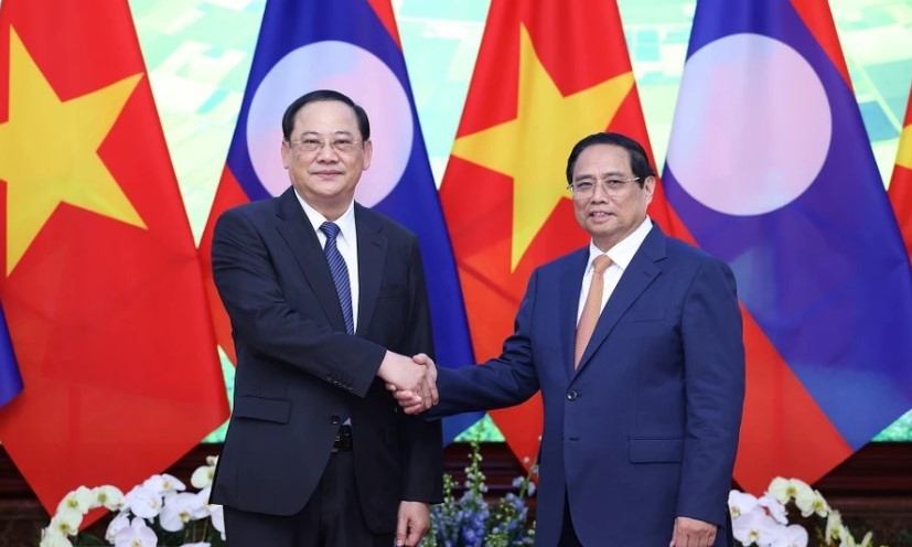 Thủ tướng Phạm Minh Chính làm việc với Thủ tướng Lào Sonexay Siphandone